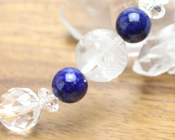画像5: 【開運四神ブレス】邪気を祓い、強運を運ぶ♪ 8ミリ極上 ラピス × カット水晶 パワーストーンブレスレット (5)