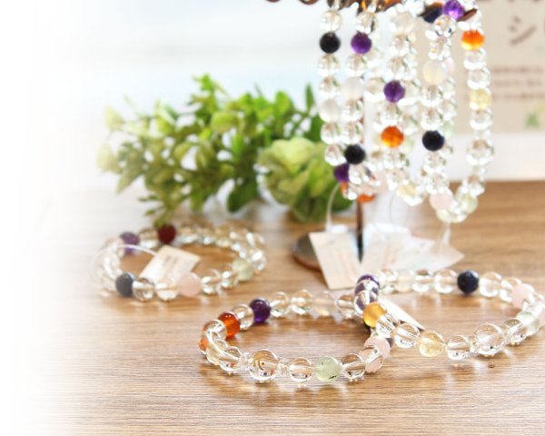 画像4: 選べる!【守護梵字ブレス】7色輝石入 厄除け お守りブレスレット 厄年 贈り物 パワーストーン 数珠 メンズ レディース 男性用 女性用 父の日 母の日 敬老の日 記念日 ギフト 銀婚式 (4)