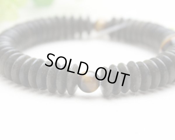 画像2: 大感謝セール【54玉ブレス】緑檀(生命樹) 虎目石 数珠ブレスレット (2)