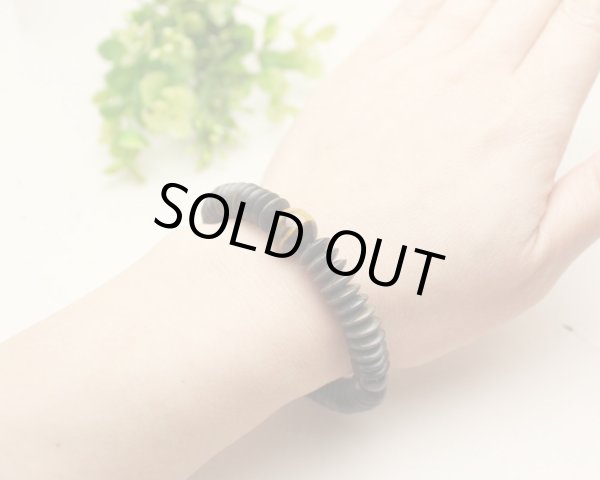 画像4: 大感謝セール【54玉ブレス】緑檀(生命樹) 虎目石 数珠ブレスレット (4)