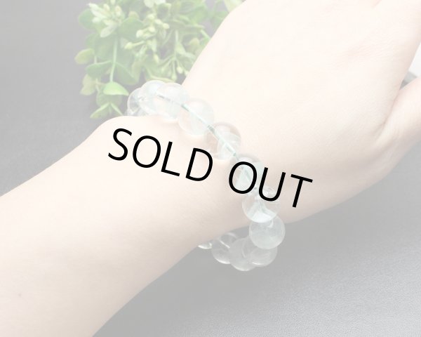 画像4: 【写真現品お届け】グリーンダブルファントムクォーツ  12.5ミリ パワーストーンブレスレット (4)