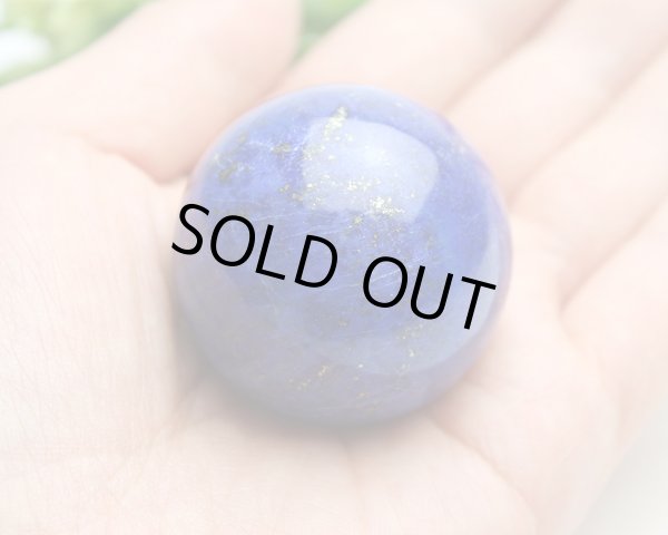 画像4: 稀少◆1点モノ◆ラピスラズリ 丸玉 約40mm 置石 メール便不可 (4)