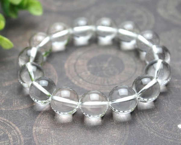 画像2: 浄化・厄除け・開運に!大玉 極上 14ミリ 天然水晶 パワーストーン ブレスレット (2)