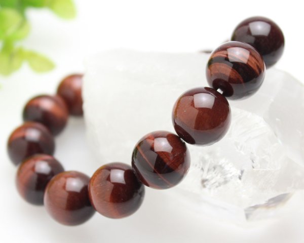 画像2: 大玉14ミリ高級赤虎目石 パワーストーン ブレスレット メンズ レディース 男性用 女性用 天然石ブレスレット (2)