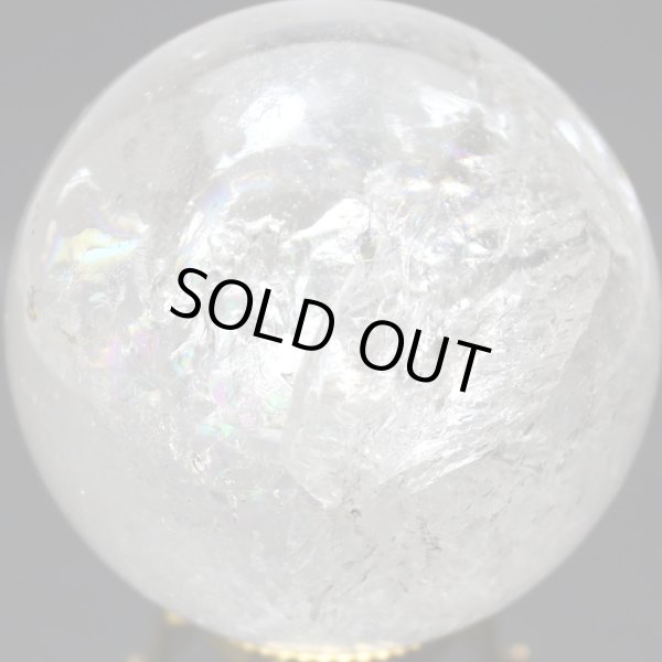 画像4: 【セール20%OFF】レインボー入 ◆ 水晶 丸玉 約55ミリ 置石 メール便不可 (4)