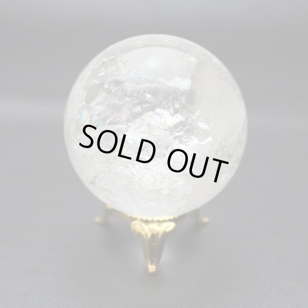 画像5: 【セール20%OFF】レインボー入 ◆ 水晶 丸玉 約55ミリ 置石 メール便不可 (5)