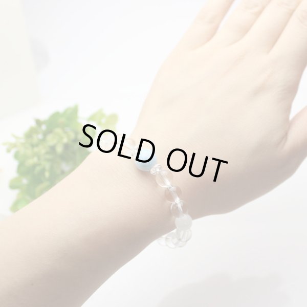 画像5: 【写真現品お届け】人生に喜びをもたらす★ラリマー10ミリ入 8ミリ水晶 ムーンストーン パワーストーンブレスレット (5)