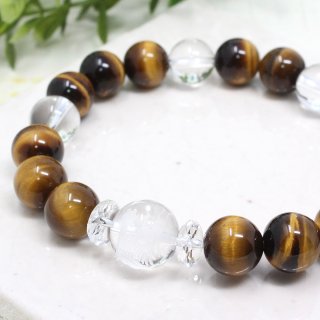 青龍】運気UP！龍彫水晶×極上水晶 パワーストーン ブレスレット