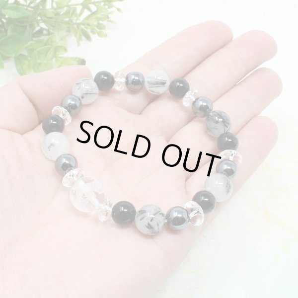 画像2: 運気UP!昇り龍彫り水晶 × ヘマタイト × トルマリンクォーツ × オニキス パワーストーン ブレスレット メンズ レディース 男性用 女性用 父の日 誕生日 プレゼント ギフト 贈り物 (2)