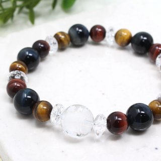 青龍】運気UP！龍彫水晶×極上水晶 パワーストーン ブレスレット