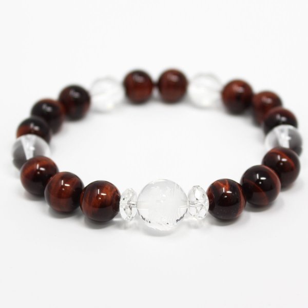 画像5: 運気UP!昇り龍彫り水晶 × 赤虎目石 パワーストーン ブレスレット メンズレディース 男性用 女性用 父の日 母の日 敬老の日 ペア 誕生日プレゼント 贈り物 (5)