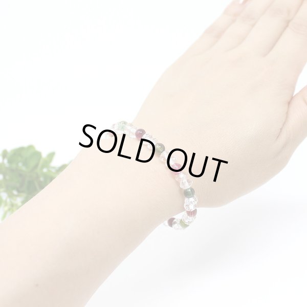 画像6: 内周16cm【スターシェイプカット】 ミックストルマリン 数珠 ブレスレット (6)