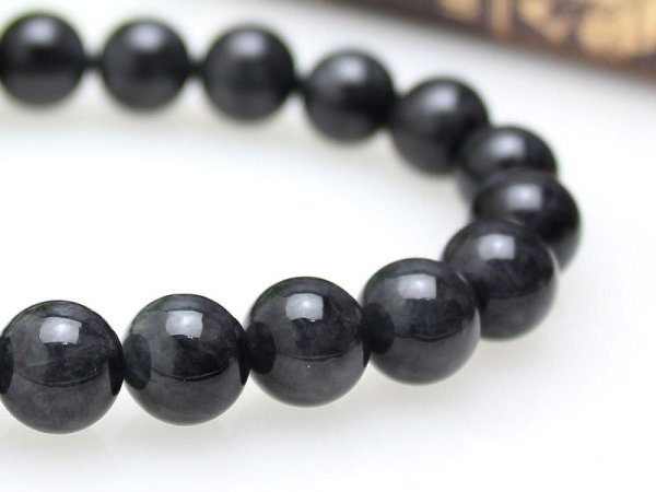 画像3: 【稀少】 黒ビルマ翡翠 10ミリ パワーストーン ブレスレット メンズ レディース 男性用 女性用 父の日 母の日 (3)