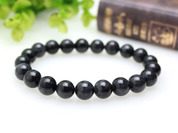 画像2: 【稀少】 黒ビルマ翡翠 10ミリ パワーストーン ブレスレット メンズ レディース 男性用 女性用 父の日 母の日 (2)