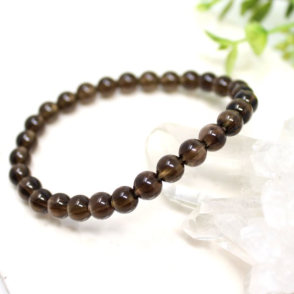 画像2: 精神安定・癒し ♪お守り  6ミリ スモーキークォーツ(茶水晶) パワーストーン ブレスレット メンズ レディース 男性用 女性用 父の日 母の日 敬老の日 ギフト 茶色 (2)
