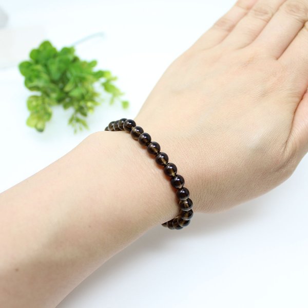 画像5: 精神安定・癒し ♪お守り  6ミリ スモーキークォーツ(茶水晶) パワーストーン ブレスレット メンズ レディース 男性用 女性用 父の日 母の日 敬老の日 ギフト 茶色 (5)