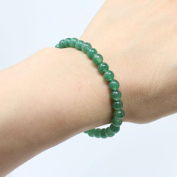 画像6: 健康・癒し♪6ミリアベンチュリン(インド翡翠)パワーストーンブレスレット メンズ レディース 男性用 女性用 緑 グリーン 天然石ブレスレット (6)