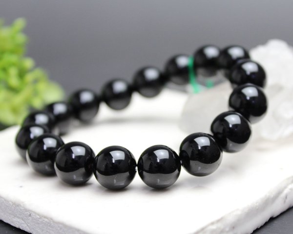 画像5: 極上 モリオン (黒水晶) 12ミリ ブレスレット ◆宝石鑑別書付き◆ベロア巾着付◆ (5)