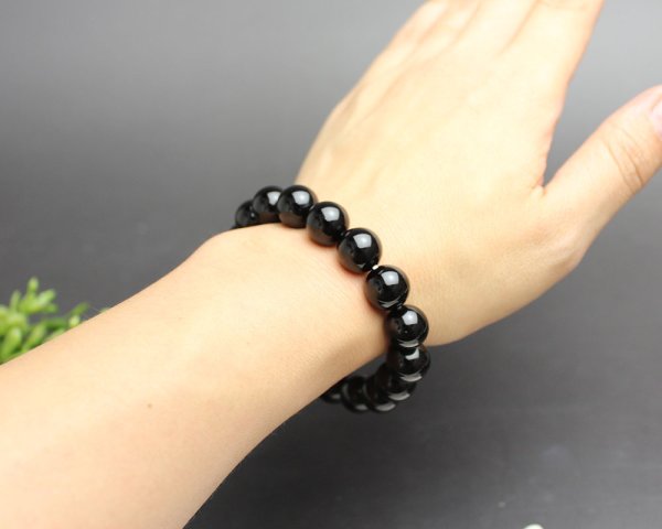 画像7: 極上 モリオン (黒水晶) 12ミリ ブレスレット ◆宝石鑑別書付き◆ベロア巾着付◆ (7)