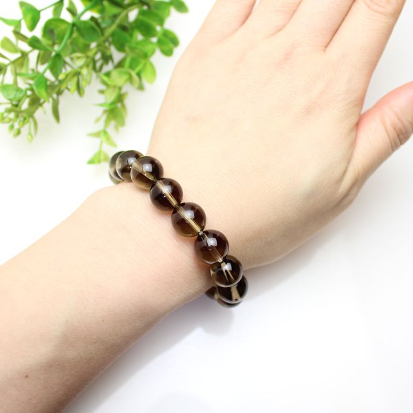 画像4: 精神安定 12ミリ スモーキークォーツ(茶水晶) パワーストーン ブレスレット メンズ レディース 男性用 女性用 父の日 母の日 敬老の日 ギフト 贈り物 (4)