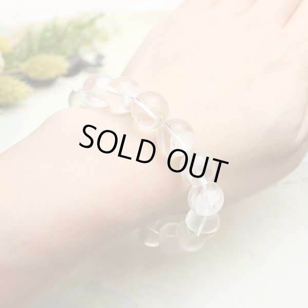 画像9: 【現品お届け】稀少 13.5ミリ ホワイトガーデン ファントム クリスタル パワーストーン ブレスレット (9)