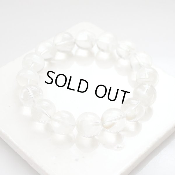 画像4: 【現品お届け】稀少 13.5ミリ ホワイトガーデン ファントム クリスタル パワーストーン ブレスレット (4)