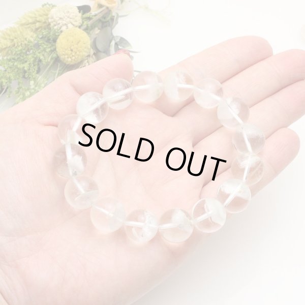 画像8: 【現品お届け】稀少 13.5ミリ ホワイトガーデン ファントム クリスタル パワーストーン ブレスレット (8)