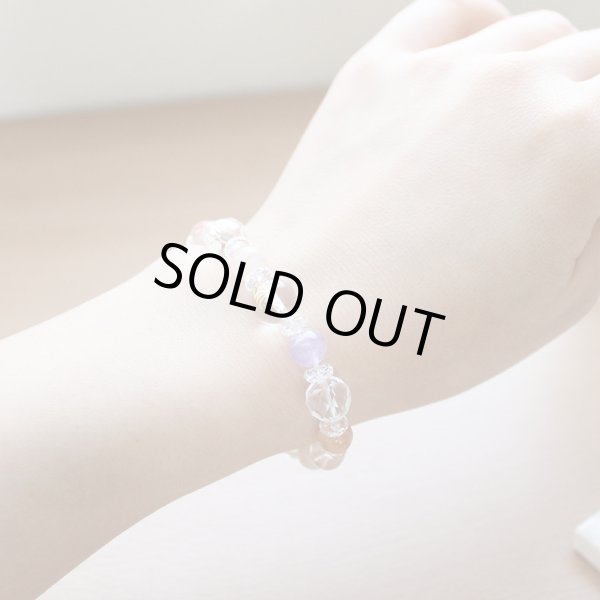 画像2: オーダーブレスレット　ラベンダーアメジスト/サンストーン/モルガナイト (2)