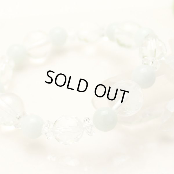 画像3: 【開運四神】ビルマ翡翠 & カット水晶 パワーストーンブレスレット (3)