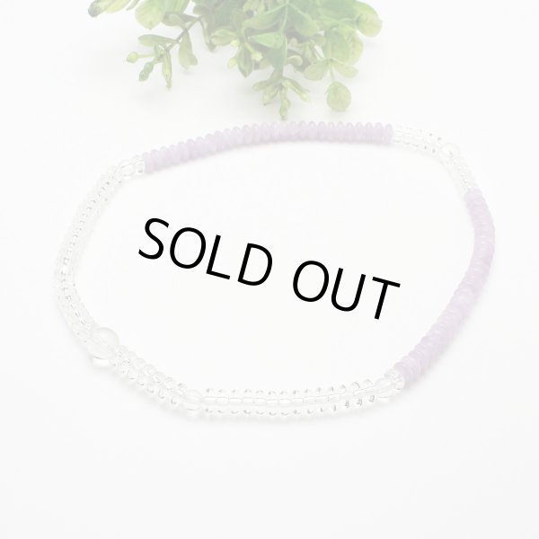 画像6: 内周16.5cm【京都法珠庵 108玉ブレス】 水晶 ラベンダーアメジスト 数珠 ブレスレット (6)