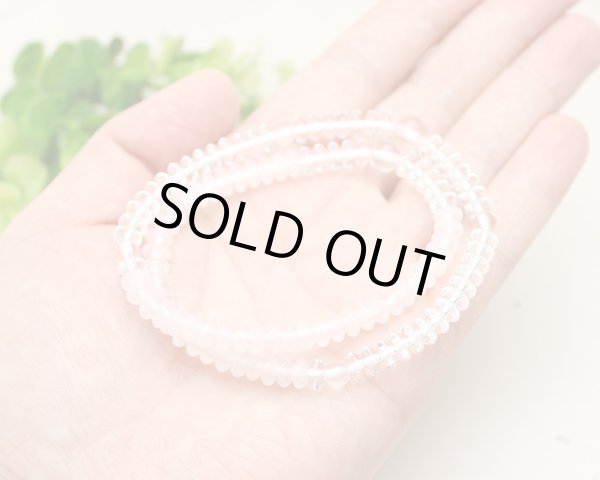 画像2: 内周17cm【京都法珠庵 108玉ブレス】 水晶 ローズクォーツ 数珠 ブレスレット (2)