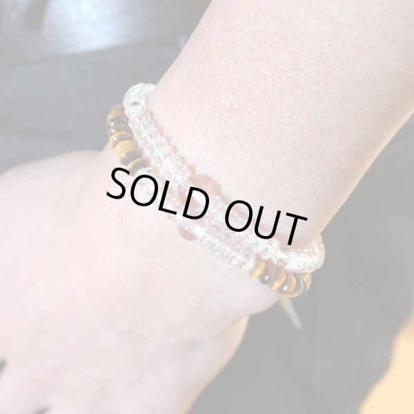 画像4: 内周17cm【京都法珠庵 108玉ブレス】 水晶 虎目石(タイガーアイ) 数珠 ブレスレット (4)