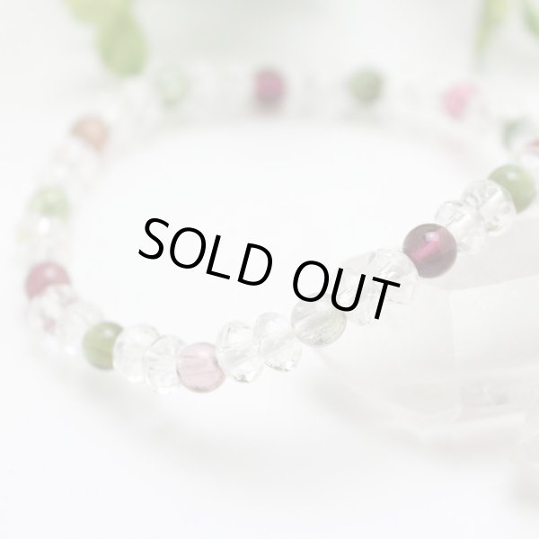 画像3: 内周16cm【スターシェイプカット】 ミックストルマリン 数珠 ブレスレット (3)