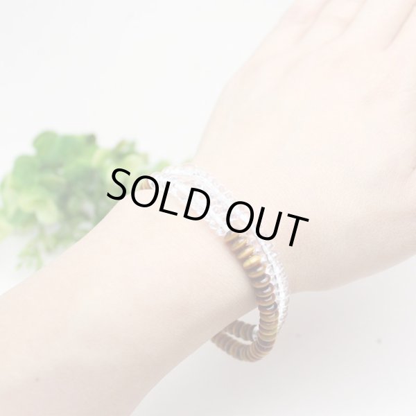 画像3: 内周17cm【京都法珠庵 108玉ブレス】 水晶 虎目石(タイガーアイ) 数珠 ブレスレット (3)