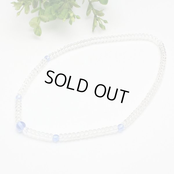 画像3: 内周16.5cm【108玉ブレス】みかん玉 水晶 ブルークォーツ 数珠 ブレスレット (3)