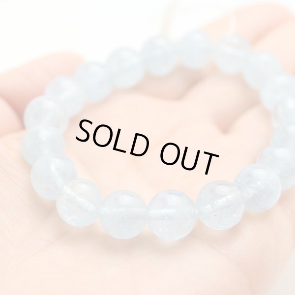 画像3: クリアタイプ 上質 10ミリアクアマリン パワーストーン ブレスレット (3)
