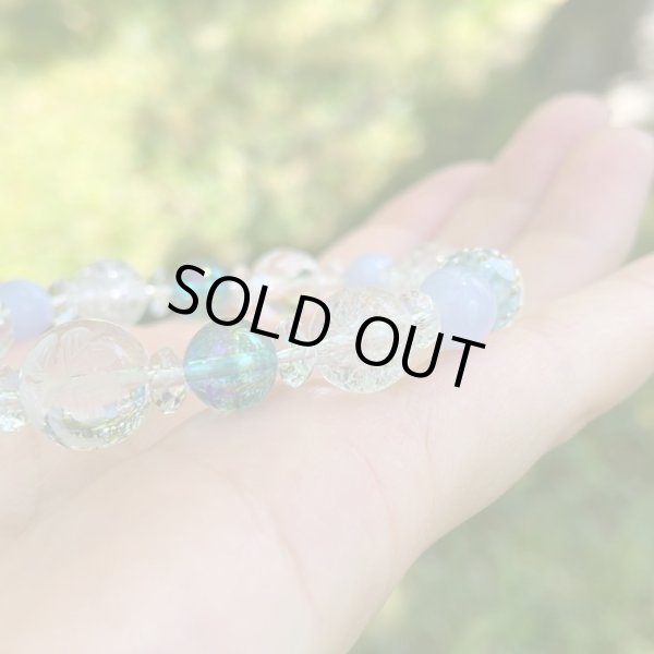 画像5: 【幸せの四葉クローバー】癒し・オーラ・直感を高める♪アクアオーラ×ブルーレース パワーストーンブレスレット (5)