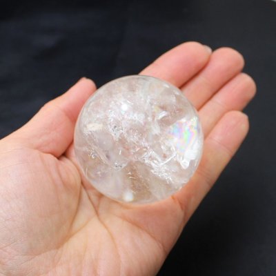画像2: レインボー入 ◆ 水晶  丸玉 約55ミリ 置石 スフィア メール便不可