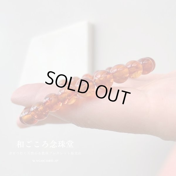 画像5: 【1点のみ・写真現品お届け】マイナスをプラスに! 8mm 琥珀 アンバー ストレート ブレスレット 【ssk-02】 (5)