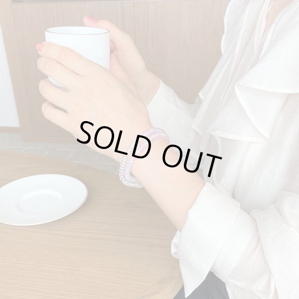 画像4: 内周16.5cm【京都法珠庵 108玉ブレス】 水晶 ラベンダーアメジスト 数珠 ブレスレット (4)