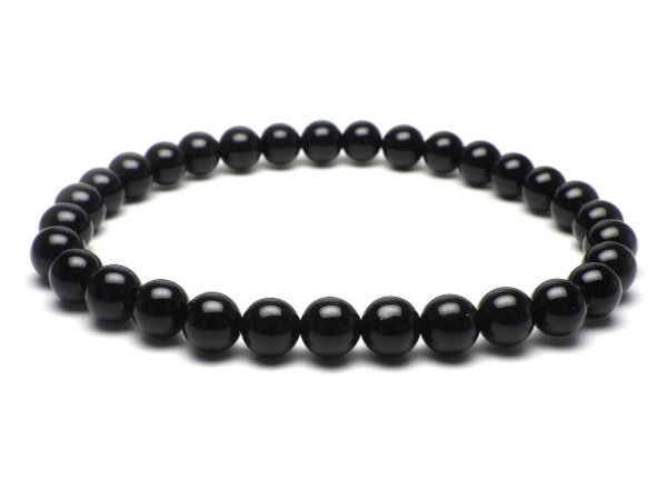 画像2: 8ミリ 極上 モリオン (黒水晶)  ブレスレット ◆宝石鑑別書付き◆ベロア調巾着付◆16cm・14.5、15.5cmへサイズダウン可能 (2)