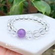 画像3: アメジスト好きさんに♪ 12ミリ 1粒 アメジスト×水晶 シンプルブレスレット パワーストーン 天然石ブレスレット (3)