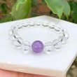 画像4: アメジスト好きさんに♪ 12ミリ 1粒 アメジスト×水晶 シンプルブレスレット パワーストーン 天然石ブレスレット (4)