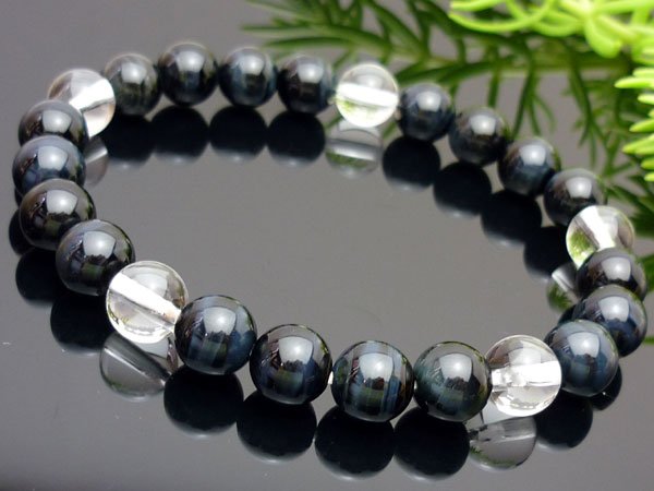 画像3: 金運・仕事運UP ♪ 8ミリ 高級 青虎目石 水晶 パワーストーン ブレスレット 天然石ブレスレット メンズ レディース 男性用 女性用 父の日 母の日 (3)