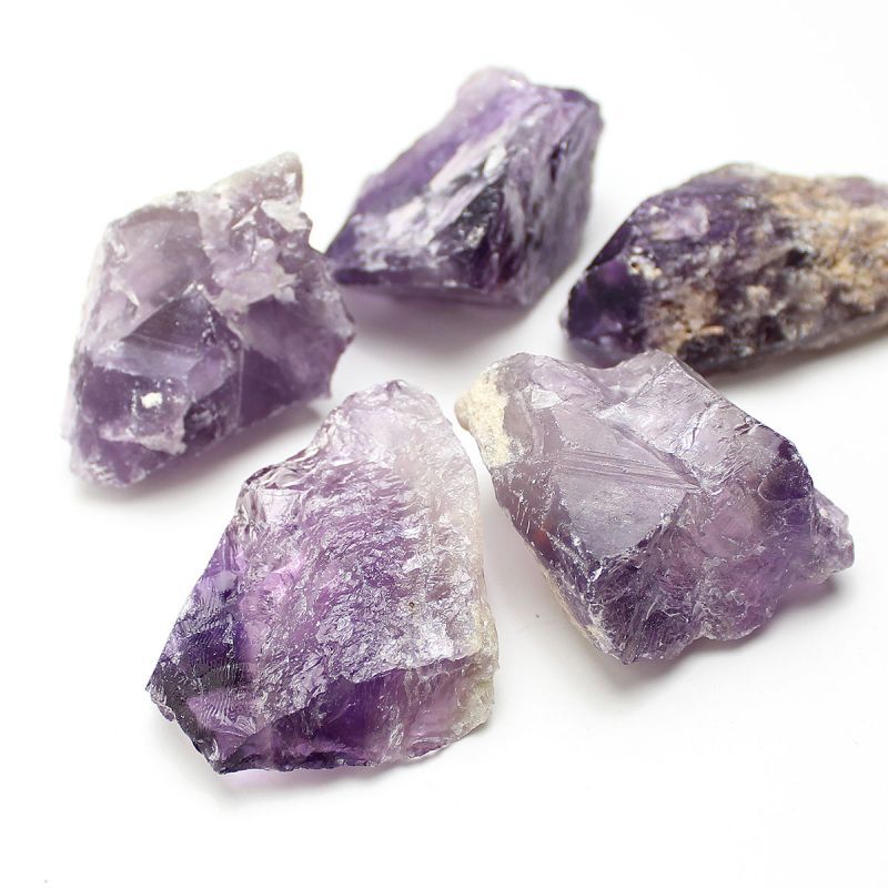 送料無料♪かちわり天然アメジスト 紫水晶 5個セット 約250-350g 